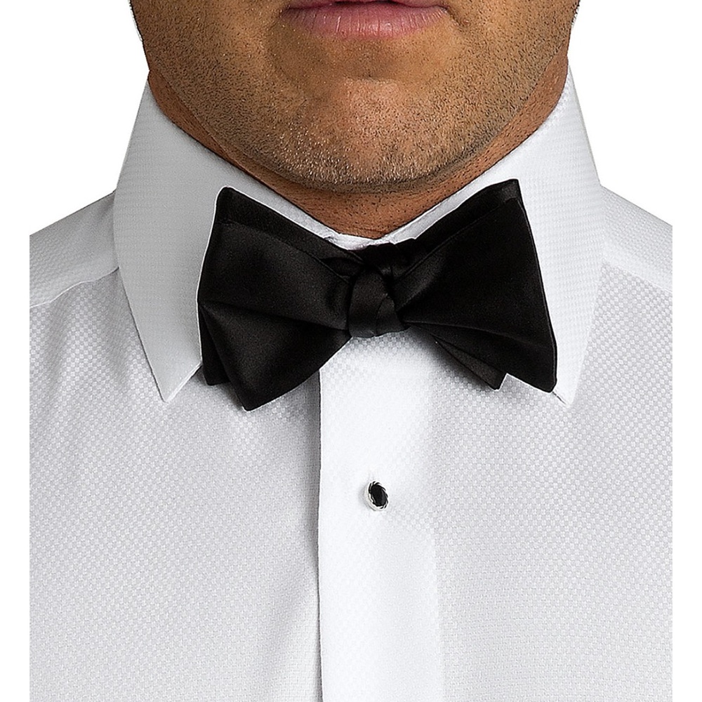Classic Elegant Black Bow Tie Silk Satin, NWT